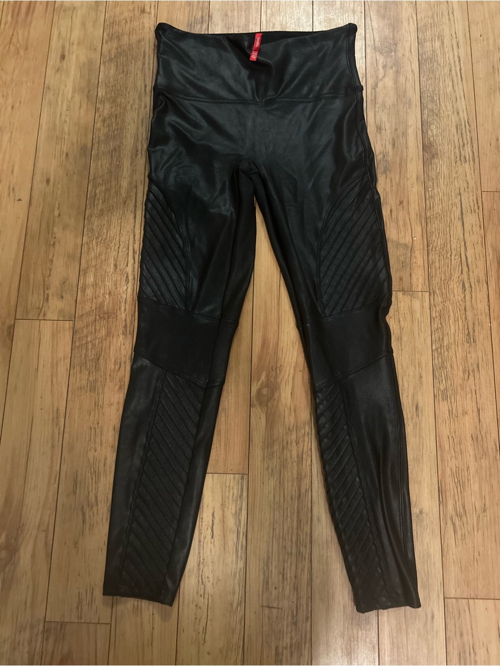 Spanx moto faux leather leggings